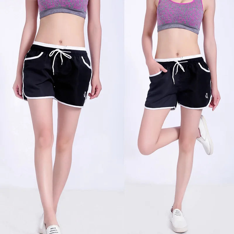 Summer Women Yoga Shorts Pure Color