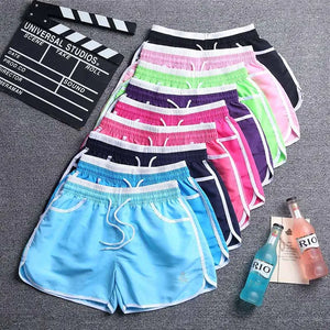 Summer Women Yoga Shorts Pure Color