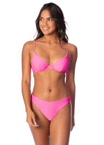 Radiant Pink Dainty Unmolded Underwire Bikini Top