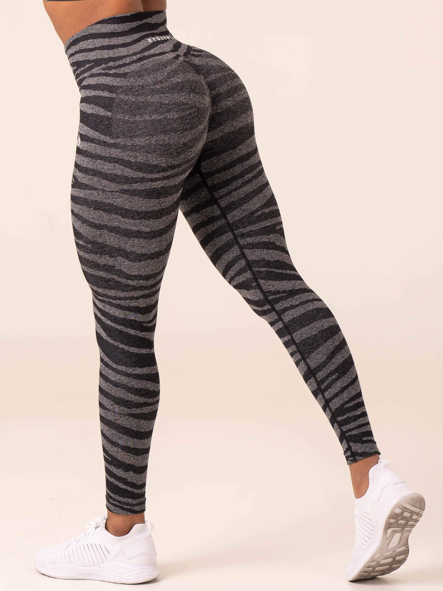 Zebra Seamless Leggings - Grey Marl / Black Zebra